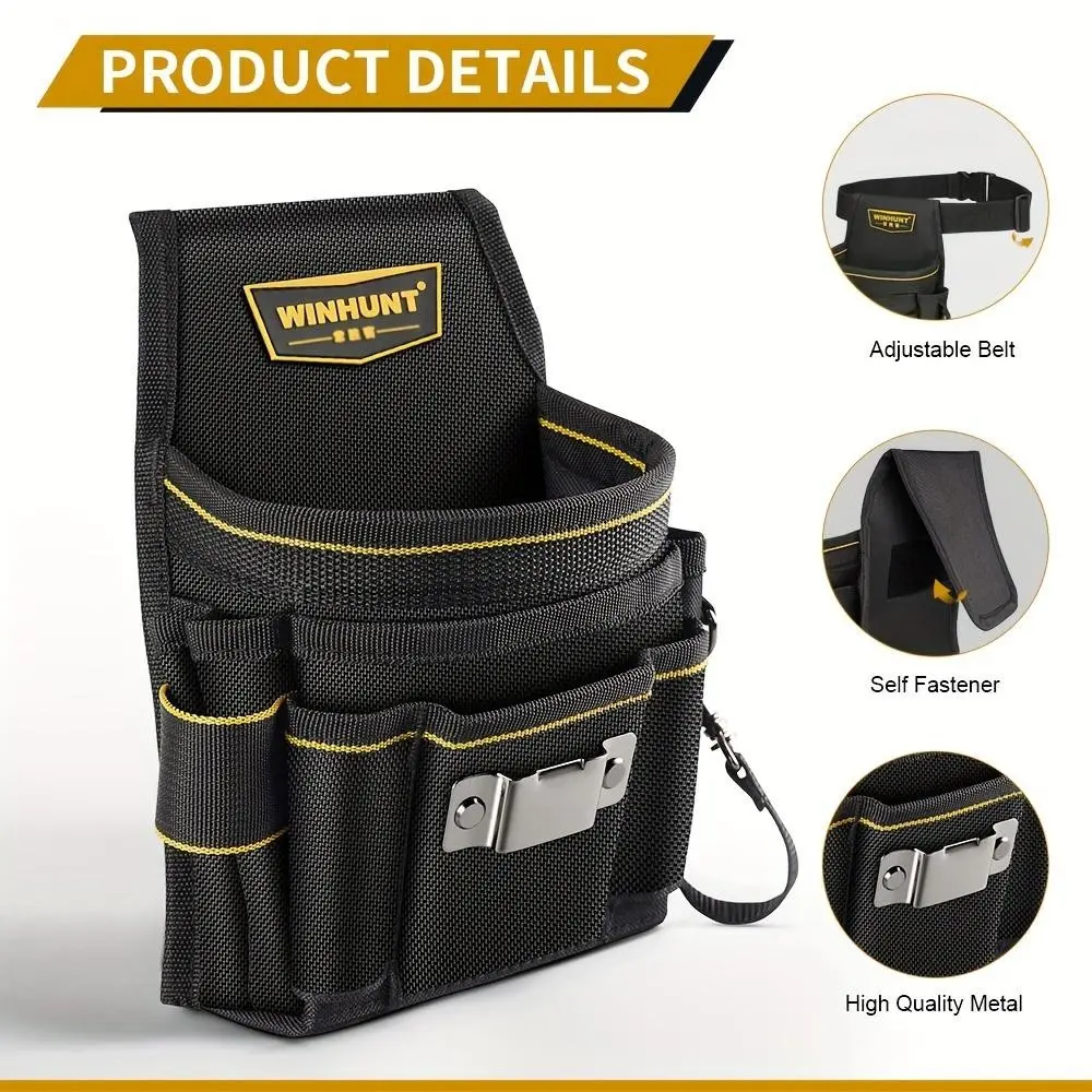 Tool Belt Set Includes Small Tool Bag, Electrician and Carpenter Tool Bag with Buckle, Men's Gardening Tool Bag, Tool Belt, Tool Kit, Tool Pouch, Convenient Tool Pockets, Portable Tool Bag