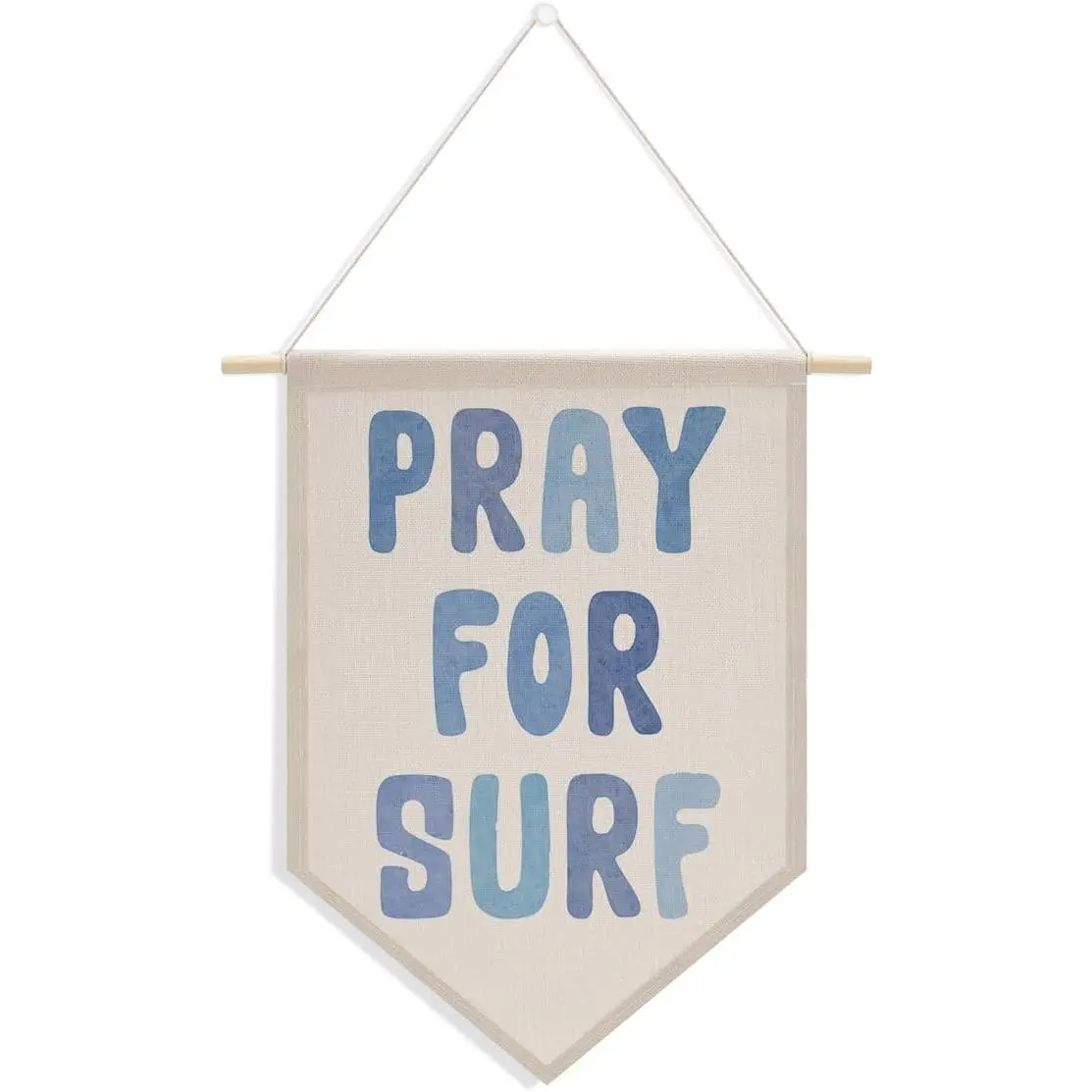 Beach Room Decor, Coastal Banner, Pray for Surf Preppy Wall Decor, Beachy Room Decor Aesthetic, Surfer  Pennant Flag Banner, Dorm Teen Boys Girls Bedroom Decoration Wall Art