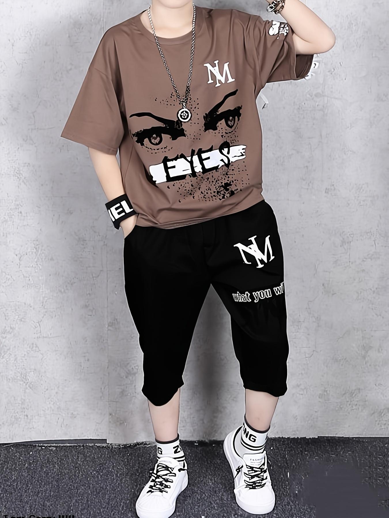 NewBoys' Summer Short Sleeve Set New Baby Fashion Children's Summer Thin Style Boys Cool Handsome Clothes+Pants 2pcs Set, Perfect for Outdoor(Gift)11