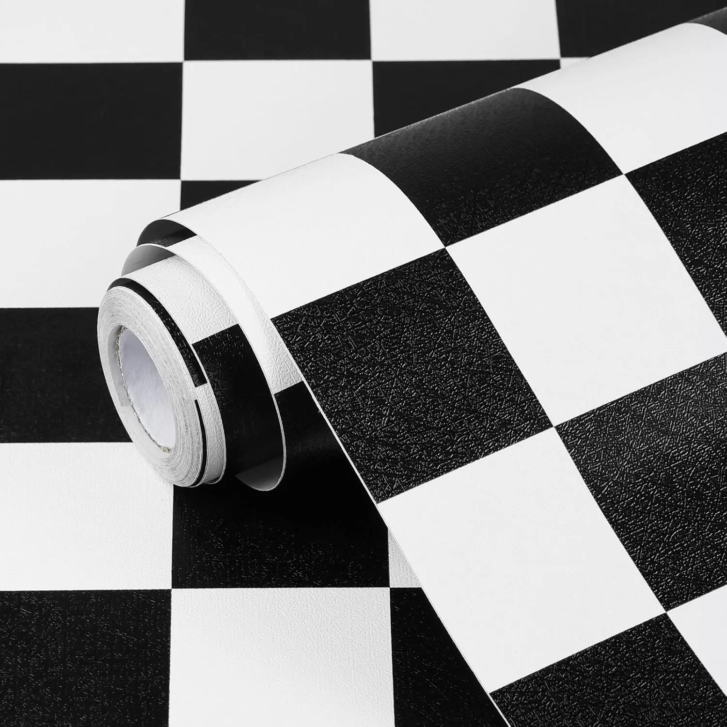 Black and White Contact Paper Mosaic Checkered Peel and Stick Wallpaper Lattice Self Adhesive Waterproof Vinyl Roll for Bathroom Kitchen Backsplash Cabinets Shelf Liners Drawers 17.3"x80"