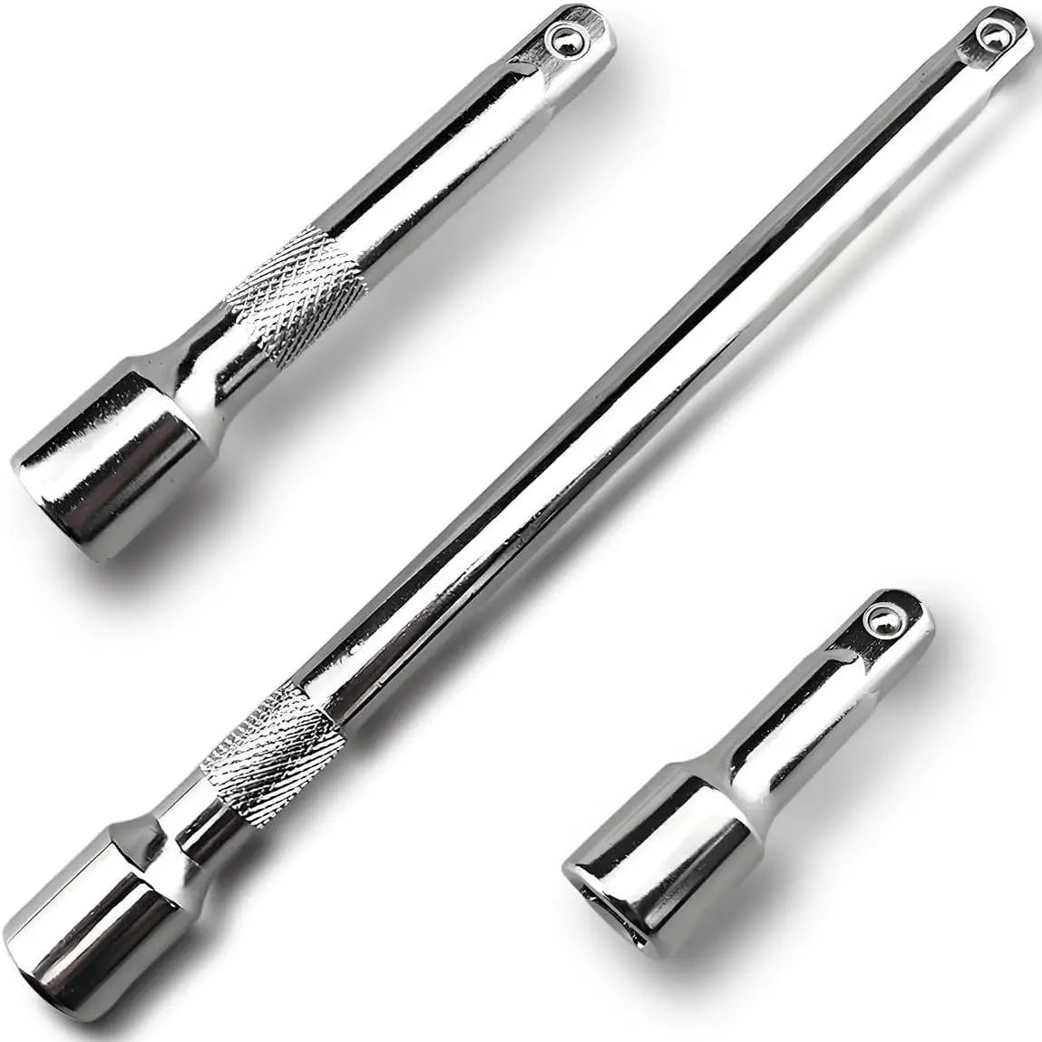 3 count Socket Extension Set, 1/2" Drive  Extension Bar Set, 3"(76mm), 5"(127mm), 10"(254mm) Ratchet Extensions Set,  Chrome Vanadium Steel, Professional Socket Accessories,
