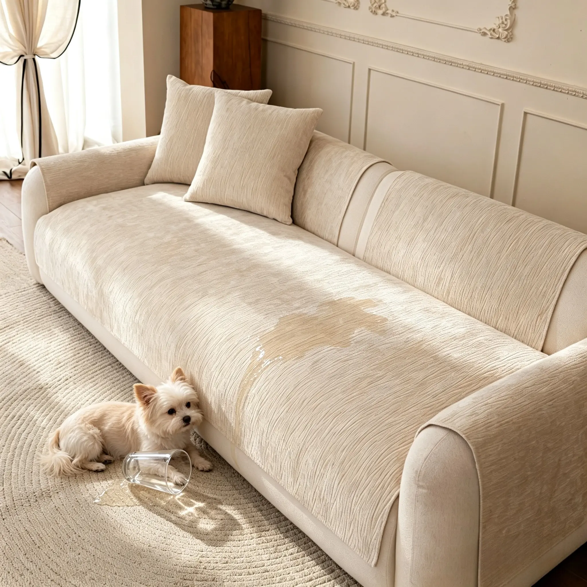 1pc Chenille Sofa Cushion, All-Season Non-Slip Sofa Cover, Pet-Friendly Anti-Scratch Sofa Slipcover, Reusable for 1-4 Person Sofas, Washable Sofa Slipcover