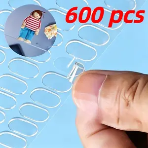 600 Pieces Office Stickers: Transparent, double-sided, oval, removable, traceless stickers for balloons, posters, photos, office, home, festival and party decorations