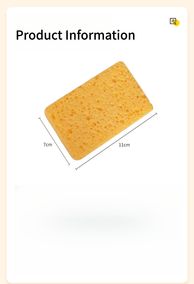 Natural Wood Pulp Dish Sponge, Expands When Wet, Super Absorbent & Oil-Free, Easy to Rinse Kitchen Scrubber