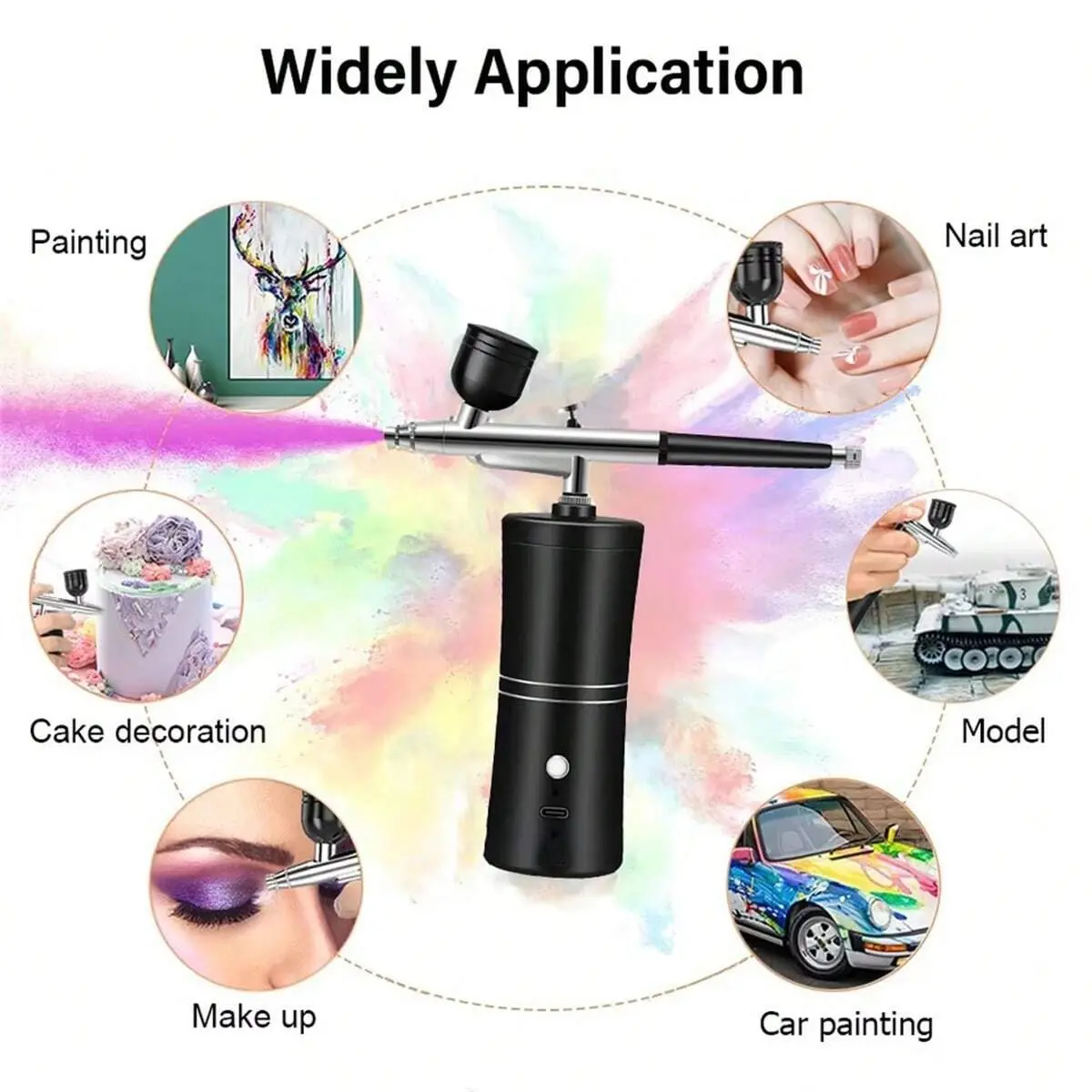 Airbrush Nail With Compressor Mini Airbrush Art Painting Kit for Nail Art Cake Painting Portable Hand Sprayer Gun Airbrush Nail   Charging fee Airbrush Tool