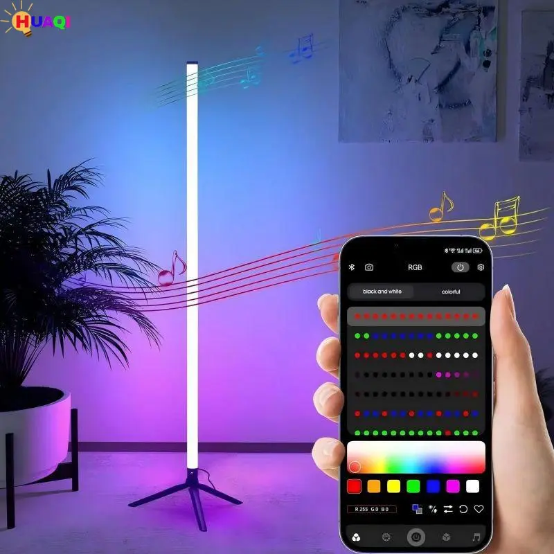 LED Gaming Light RGB Atmosphere Lamp, Multifunctional Ambient Lights, Modern Style, Remote Control, Bluetooth-compatible Controlled, Linkable Wall Corner Light, Living Room Music Lamp, LED Mood Light RGB Lighting