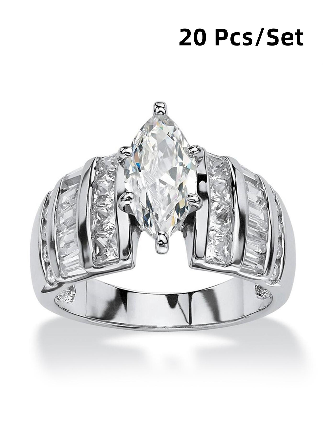 Classic Elegant Rhinestone Decorated, Fashion Jewelry for Party, Daily Clothing Decor, Trendy All-match & Exquisite Jewelry for Birthday Gift, Fashion Engagement Rings