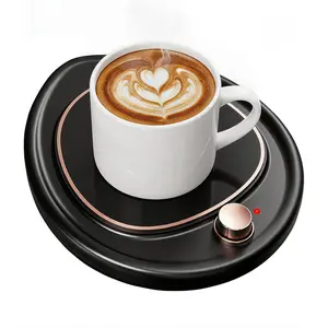 Coffee Mug Warmer - Large Candle Warmer Plate, 2-Temp Setting (131℉ & 113℉) & Fast Heating, Elegant Desk Warmer for Coffee/Tea/Milk/Candle, Ideal Office Home Gift (Black)