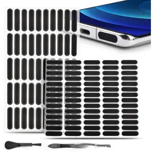 120Pcs Phone Speaker Dustproof Protector Cover Kit with Anti Dust Stickers Cleaning Brush and Tweezer