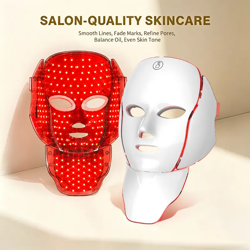 LED Face Mask Cordless Beauty Device - 138 LEDs, 7 Colors, Rechargeable, Premium Home Spa Tool for Daily Use, Glowing Finish Facial Care for Her light mash skin rejuvenation home skincare led headband portable home Colorful Infrared LED Face Mask