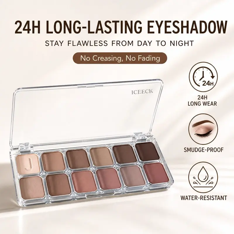 Matte Baked Earth Eyeshadow Palette Affordable All Rounder, Universal Shades For All Skin Tones, Soft Korean Nude Makeup, Campus Student Beauty Essential