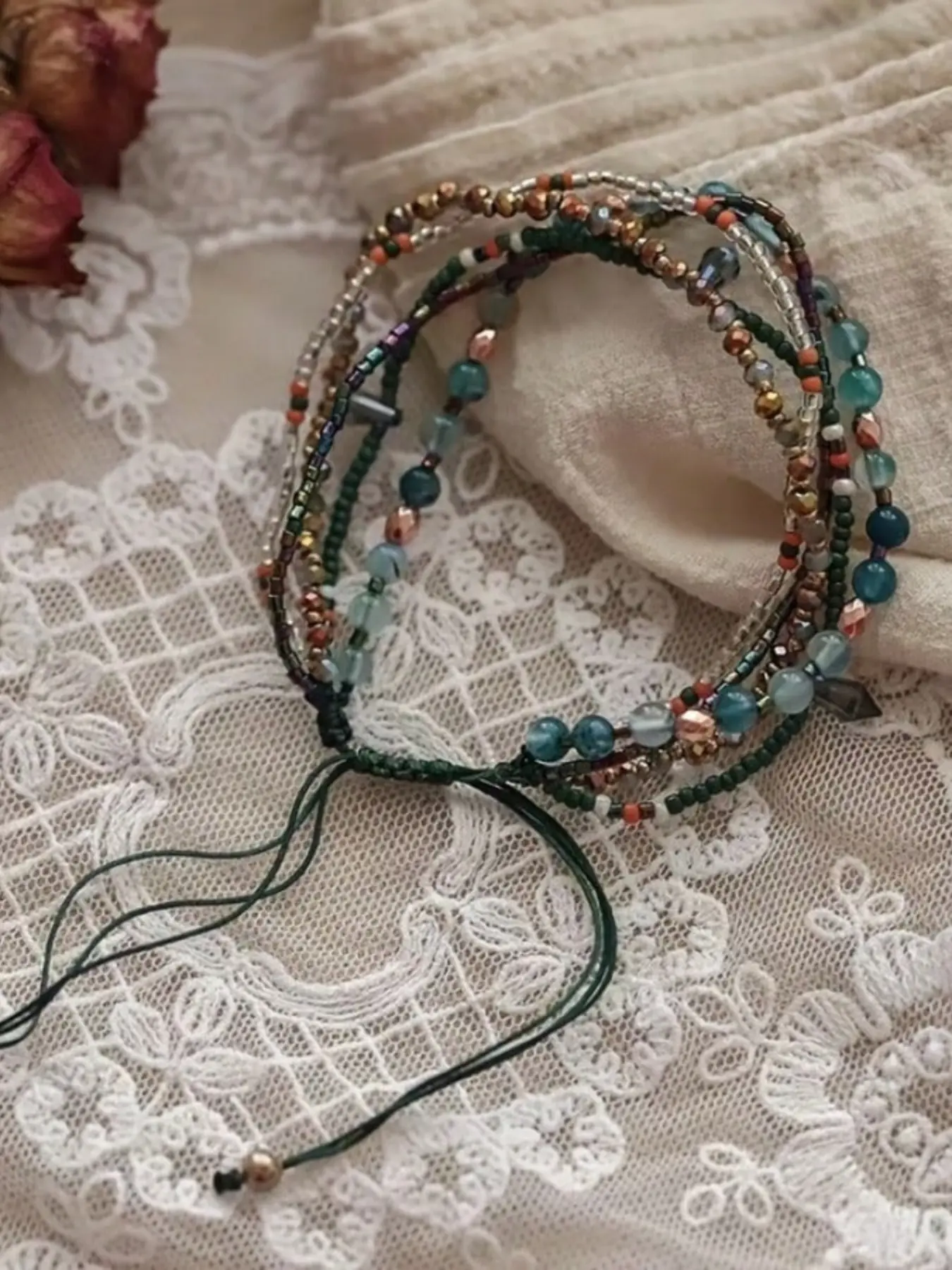 Adjustable Beaded Bracelet, Vacation Style Jewelry Accessory, Perfect Gift for Women & Girls, Trendy Fashion Design