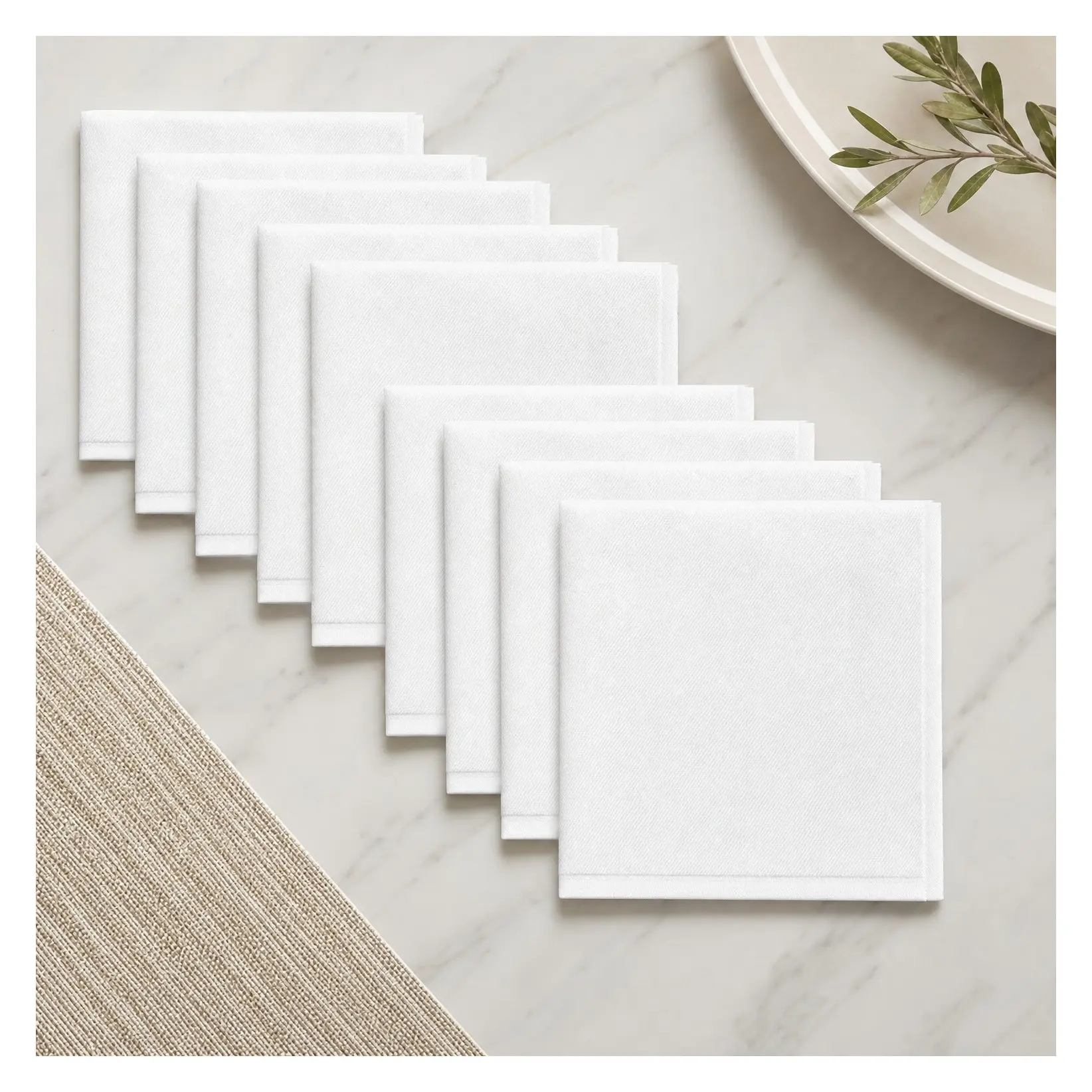 10 Pack White Satin Pocket Squares for Men - Polyester Handkerchiefs for Weddings, Tuxedos & Formal Events, 8.6 Inch Bulk SetGift