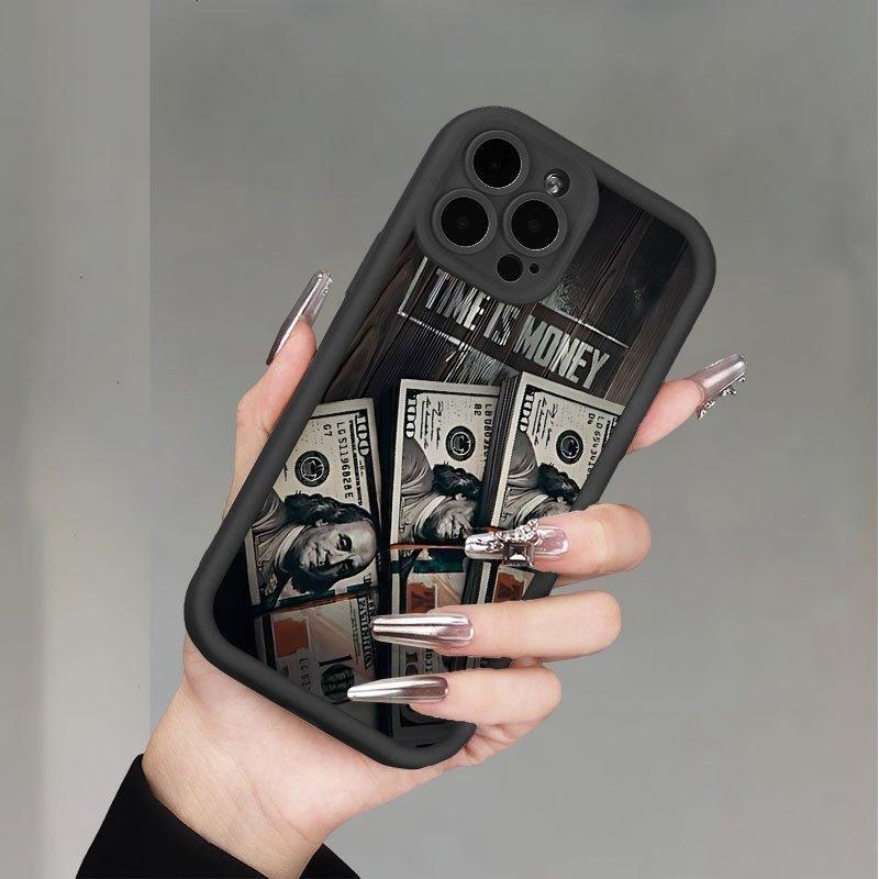 Money Pattern Case for IPhone 17 16 15 14 Pro Max 13 12 11 X/XS Plus Shockproof Non Slip Military-Grade Protection Silicone Cover Gifts for Women Men Girls Boys
