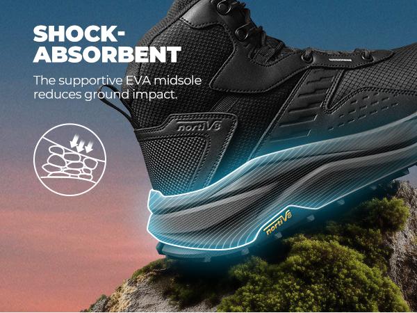 NORTIV 8 Men's Wide Toe Box Hiking Boots Waterproof Outdoor Trekking Camping Shoes for Plantar Fasciitis Bunion with Durable Craftsmanship & Comfortable EVA Midsole 5mm Heel-To-Toe-Drop NORTIV 8 Men's Wide Toe Box Hiking Boots Waterproof Outdoor Trekking Camping Shoes for Plantar Fasciitis Bunion with Durable Craftsmanship & Comfortable EVA Midsole 5mm Heel-To-Toe-Drop