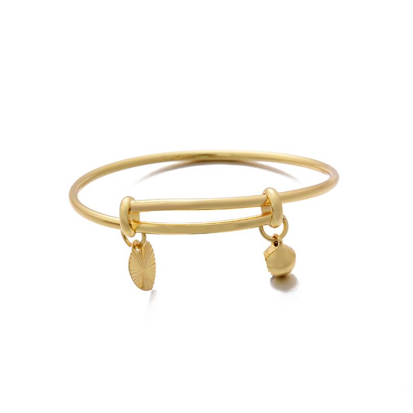 Gold Color Bangle for Girls/Baby/Kids Charm Gypsophila Bracelet Small Bell  Heart Jewelry Child Christmas Gifts