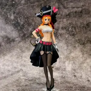 20CM Anime One Piece Nami Black Clothes Action Figure ONE PIECE FILM RED Dress Up Figurine PVC Collectible Model Toy Kid Gift