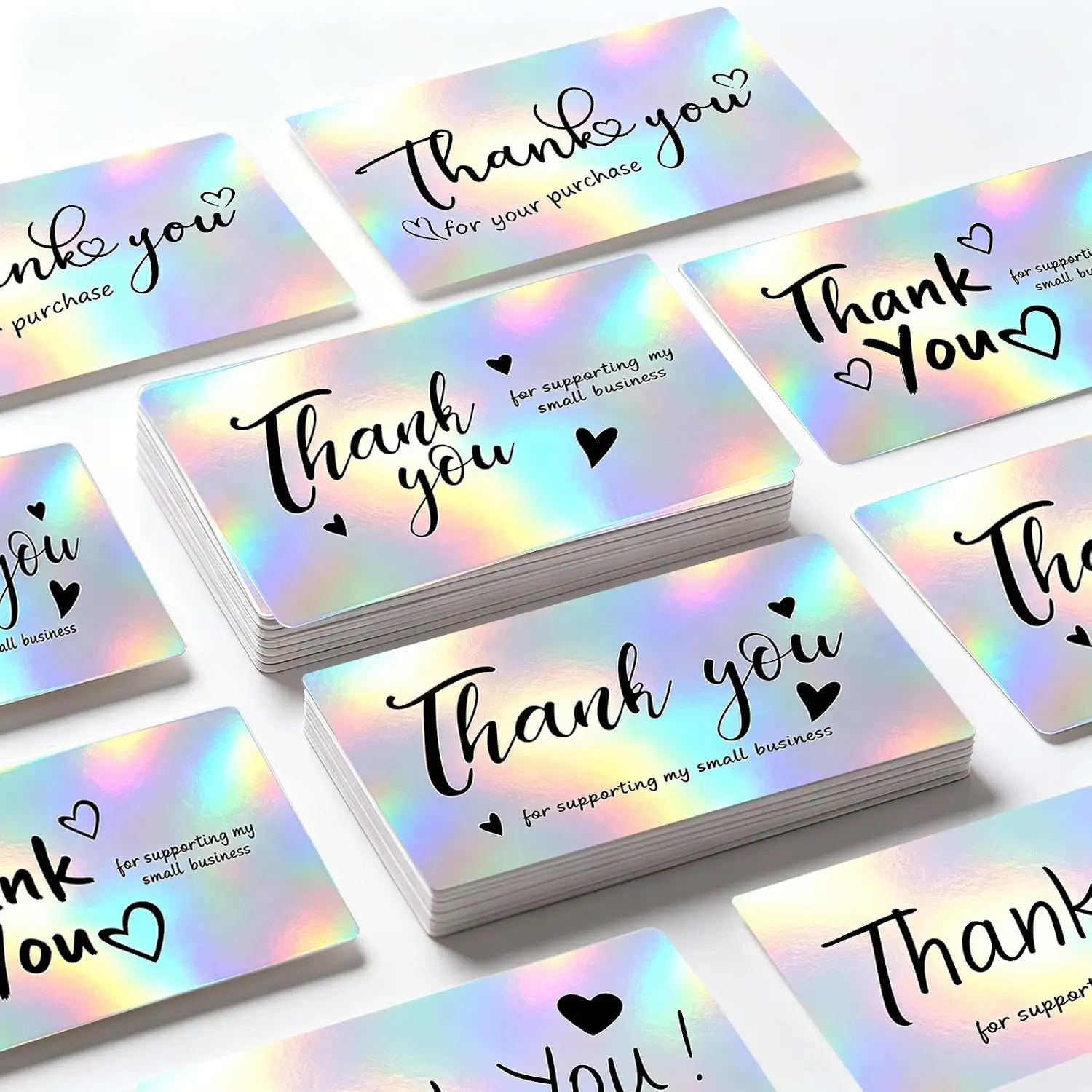 180 count Thank You Cards Small Business, 5 Styles Mini Thank You for Supporting Cards, 2x3.5 Inch Small Business Greeting Cards for Retail Store and Customers