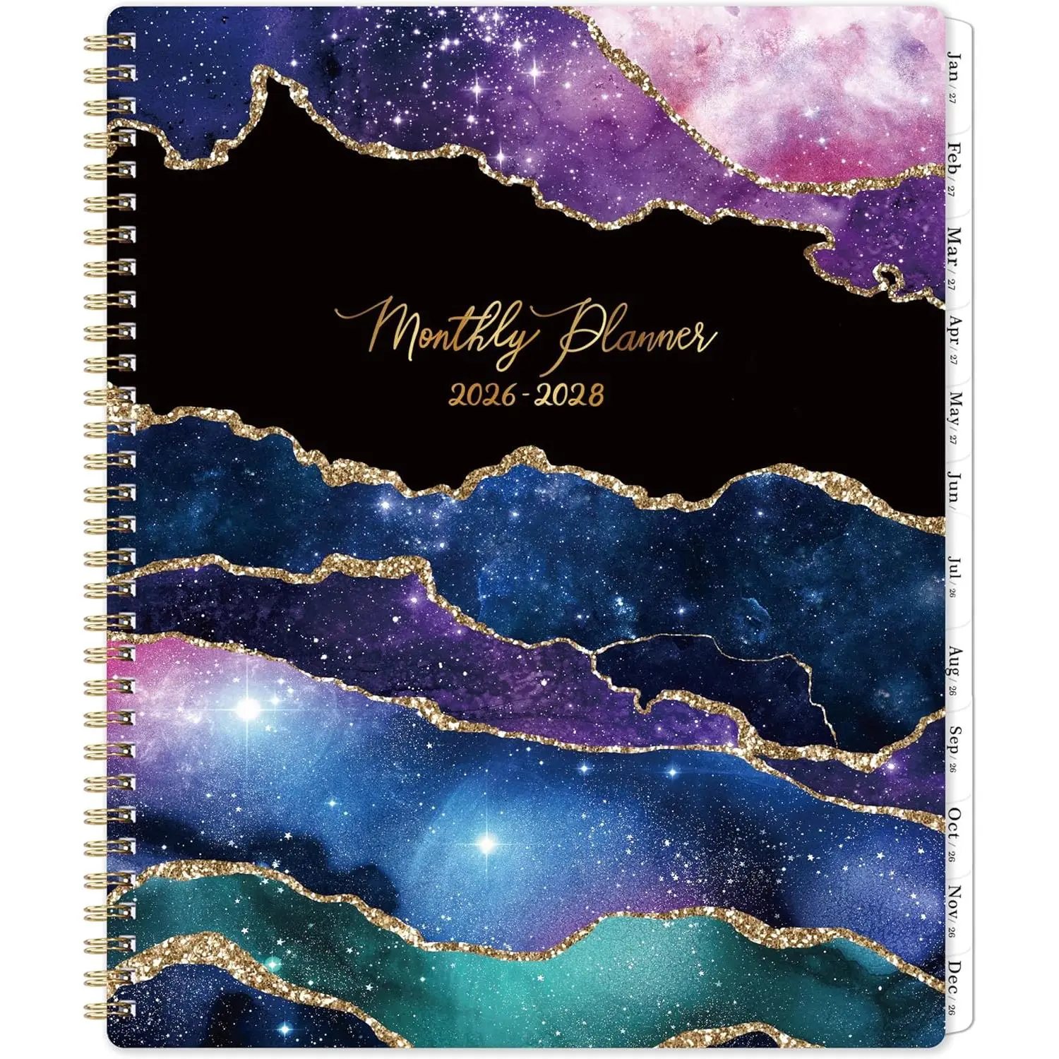 Monthly Planner 2026-2028 - 2 Year Planner 2026-2028, Jul.2026 - Jun.2028 | 9" x 11", 2026-2028 Monthly Calendar, Calendar Planners with Inner Pocket, -wire Binding, Tabs -