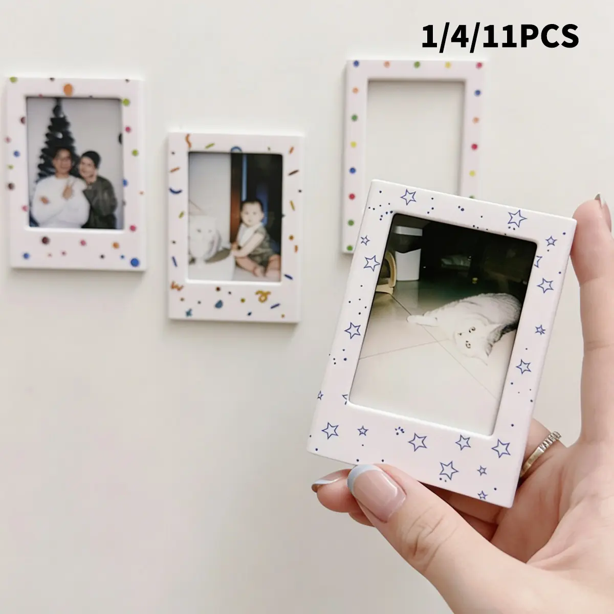 Magnetic Photo Frame Set, Refrigerator Magnet, Mini Polaroid Frame, 3 Inch Frame, DIY Combo, Photo Wall Decor, 1/4/11 Pieces
