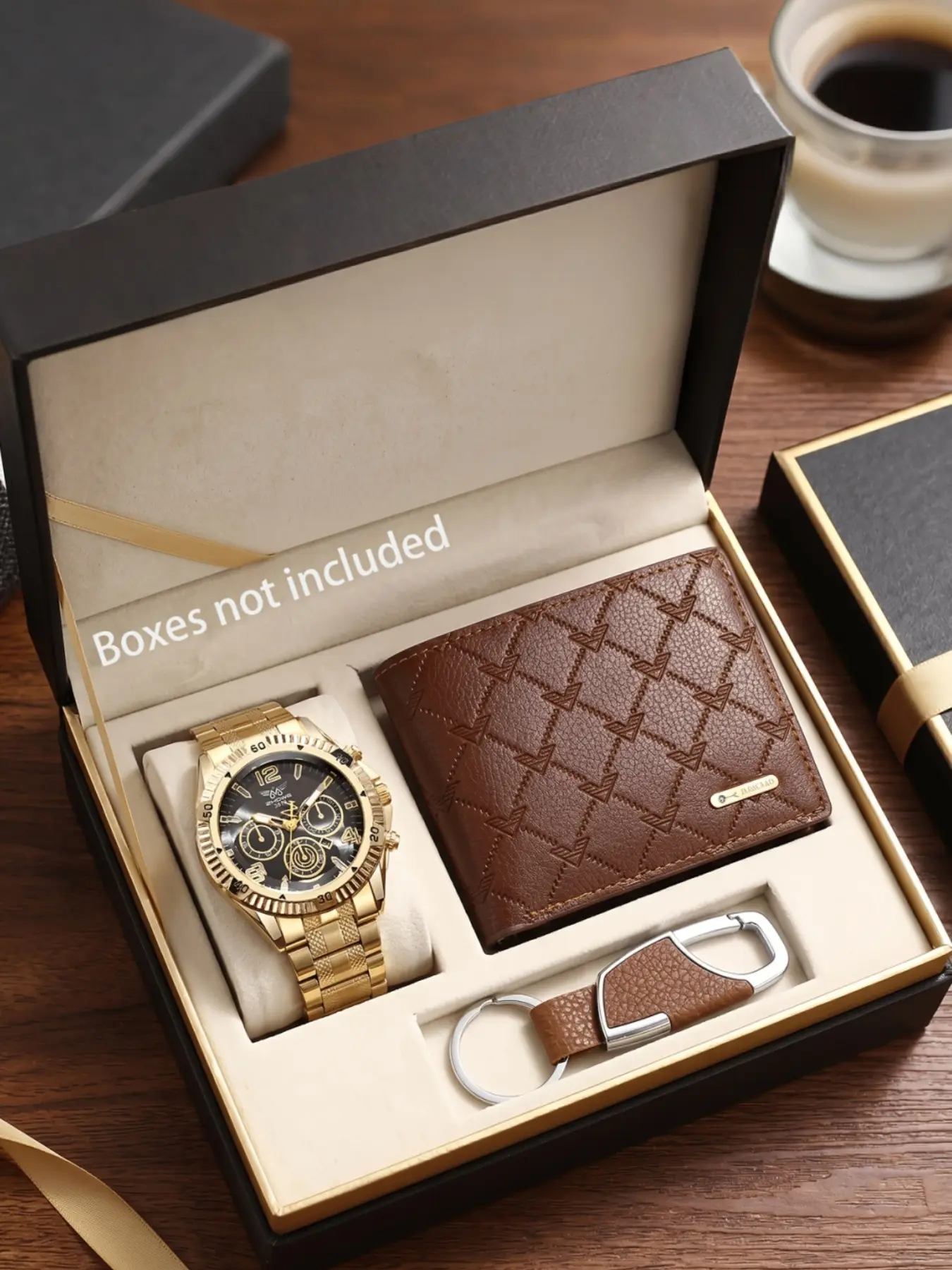 Men's Sport Watch Set, Analog Quartz Wristwatches, Fashion Business Wallet, Keychain, Perfect Gift for Husband/brother
