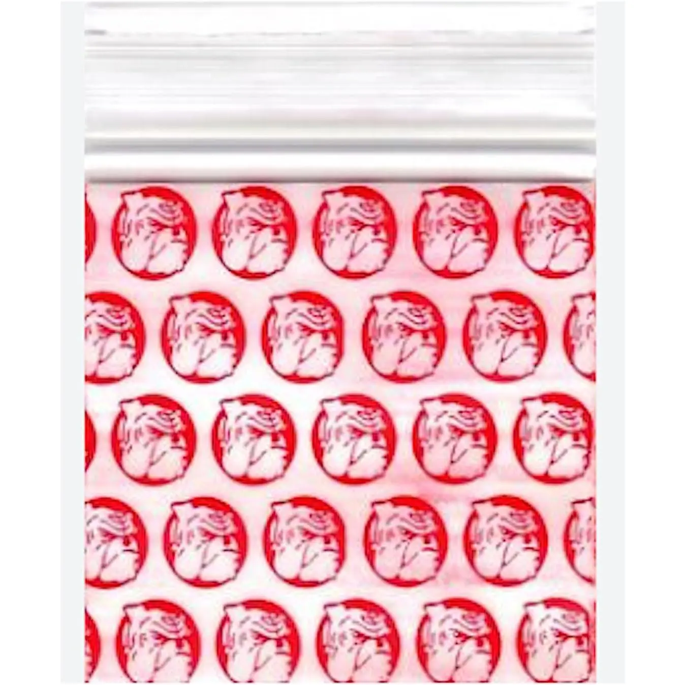 200-1.5" x 1.5" 1515 Small Zipper Lock Baggies Craft Resealable Plastic Baggy 2 Mil Zipper Poly Bags (Red )