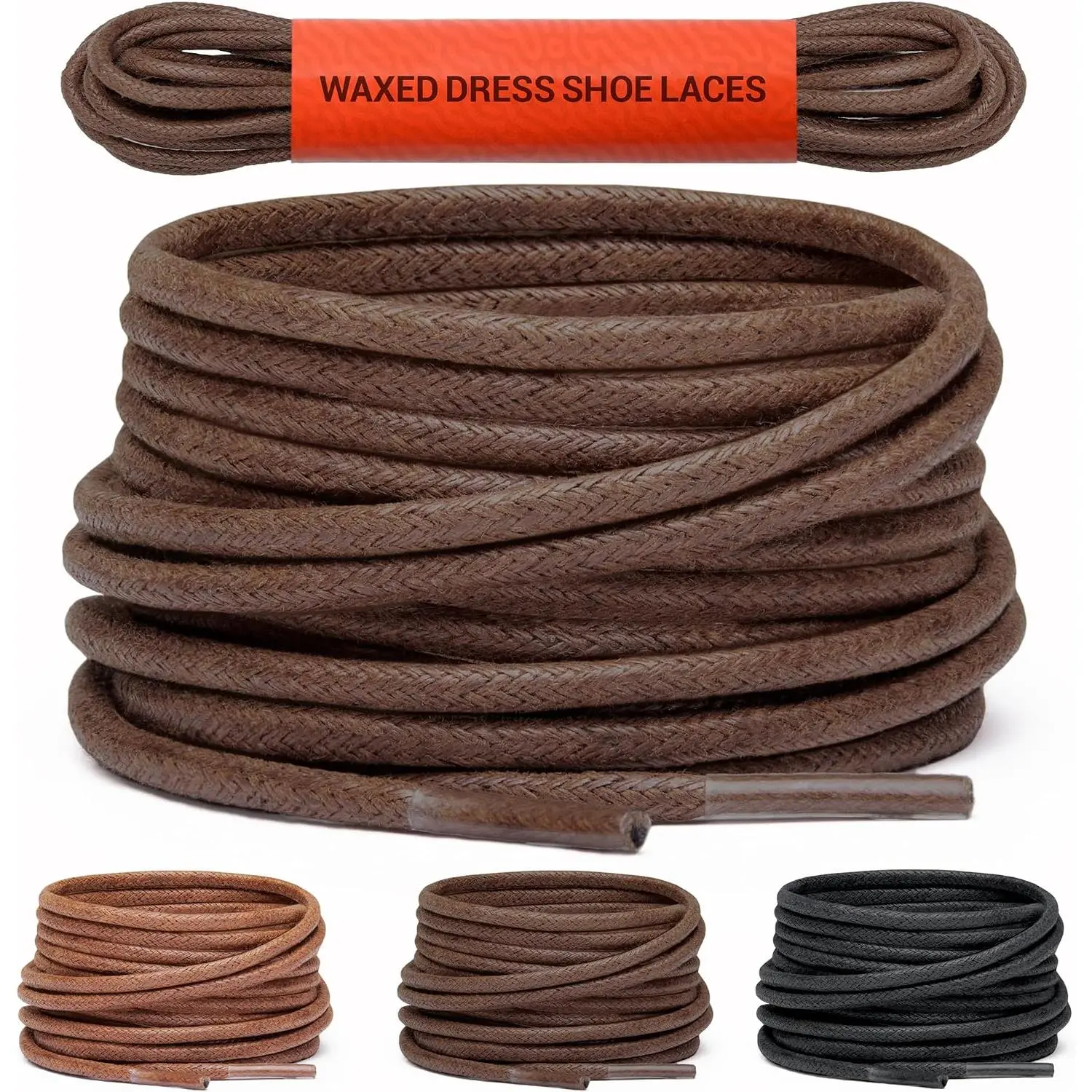 Waxed Shoe Laces for Dress Shoes - Round Oxford Shoelaces for Men - Multiple Lengths and Colors
