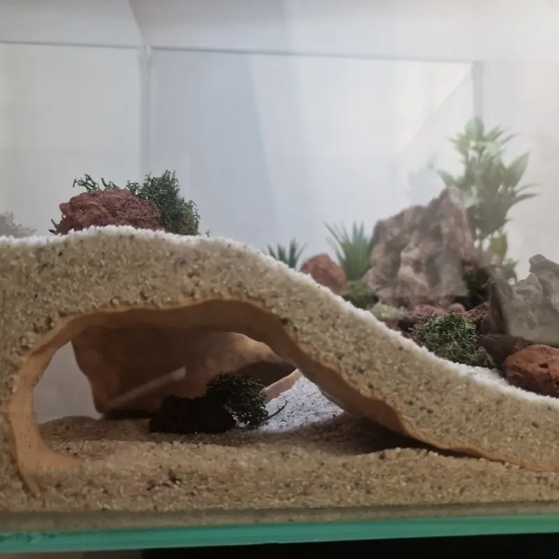 Layered Aquarium with Dual Observation Holes, Underground Fish and Shrimp Cave, Reptile and Amphibian Habitat, Aquarium Decorative Box, Enclosure