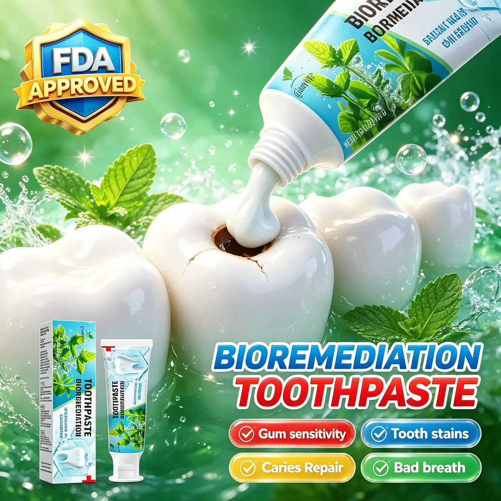 Bio-Repair Toothpaste, FDA Certified, Advanced Biotechnology, Natural Herbal Ingredients, Reduces Gum Swelling, Cleans Plaque, Repairs Cavities, and Solves Bad Breath
