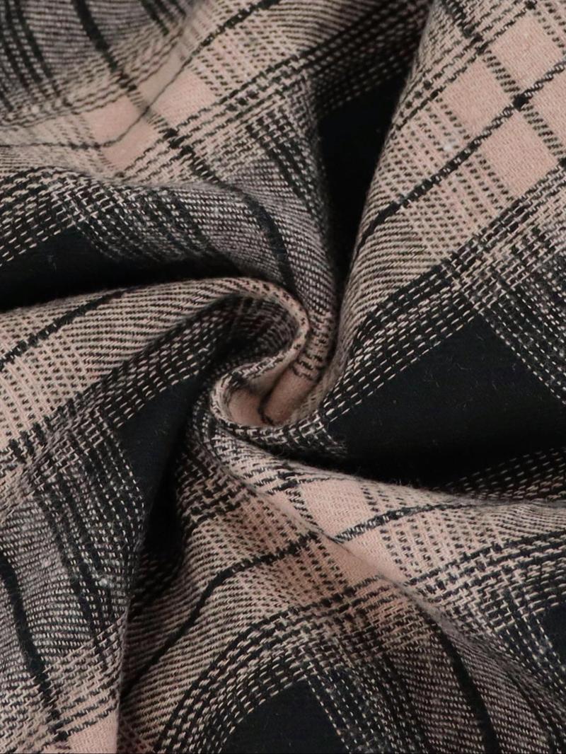 Women's Plaid Print Knot Front Asymmetrical Skirt, Casual Fashion Skirt for Daily Outdoor Wear, Women Clothes for Fall & Winter, Womenswear