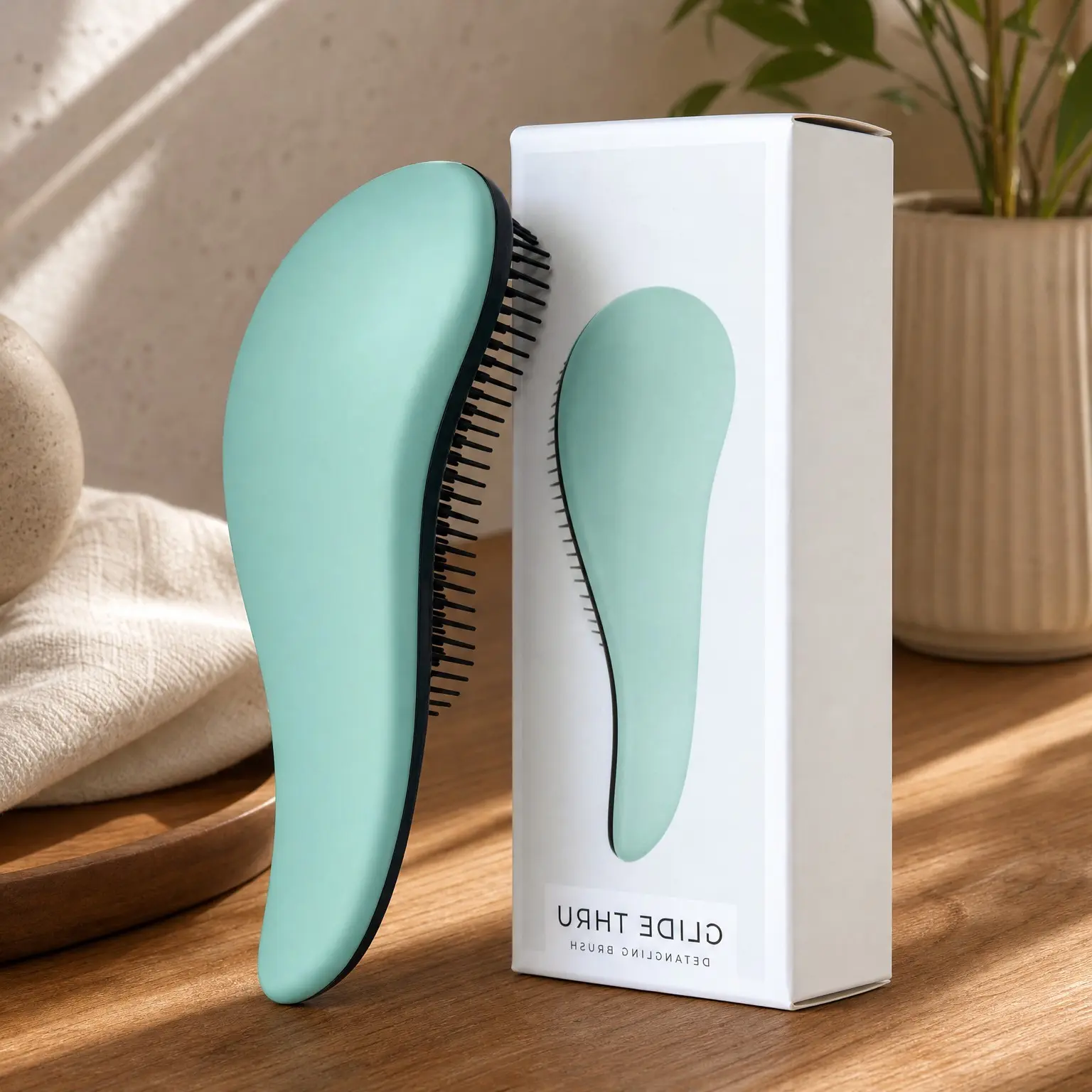 Detangling Hairbrush for Wet, Dry & Damaged Hair - Gentle Styling Tool for Adults, Kids, Men & Women - Glides Through Tangles - 7.5 x 3 in, TurquoiseGift