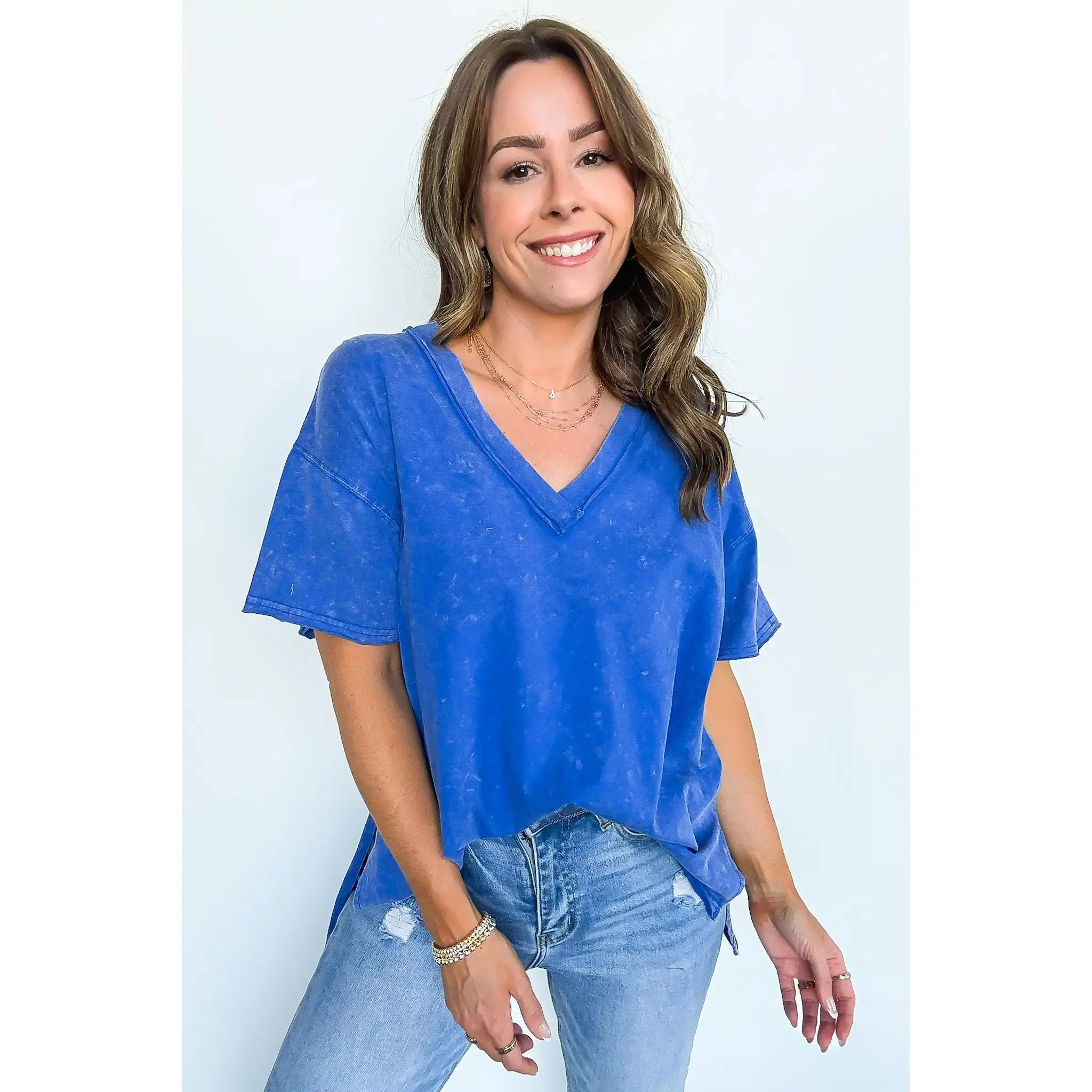 V-Neck Short Sleeve Top - BACK IN STOCK