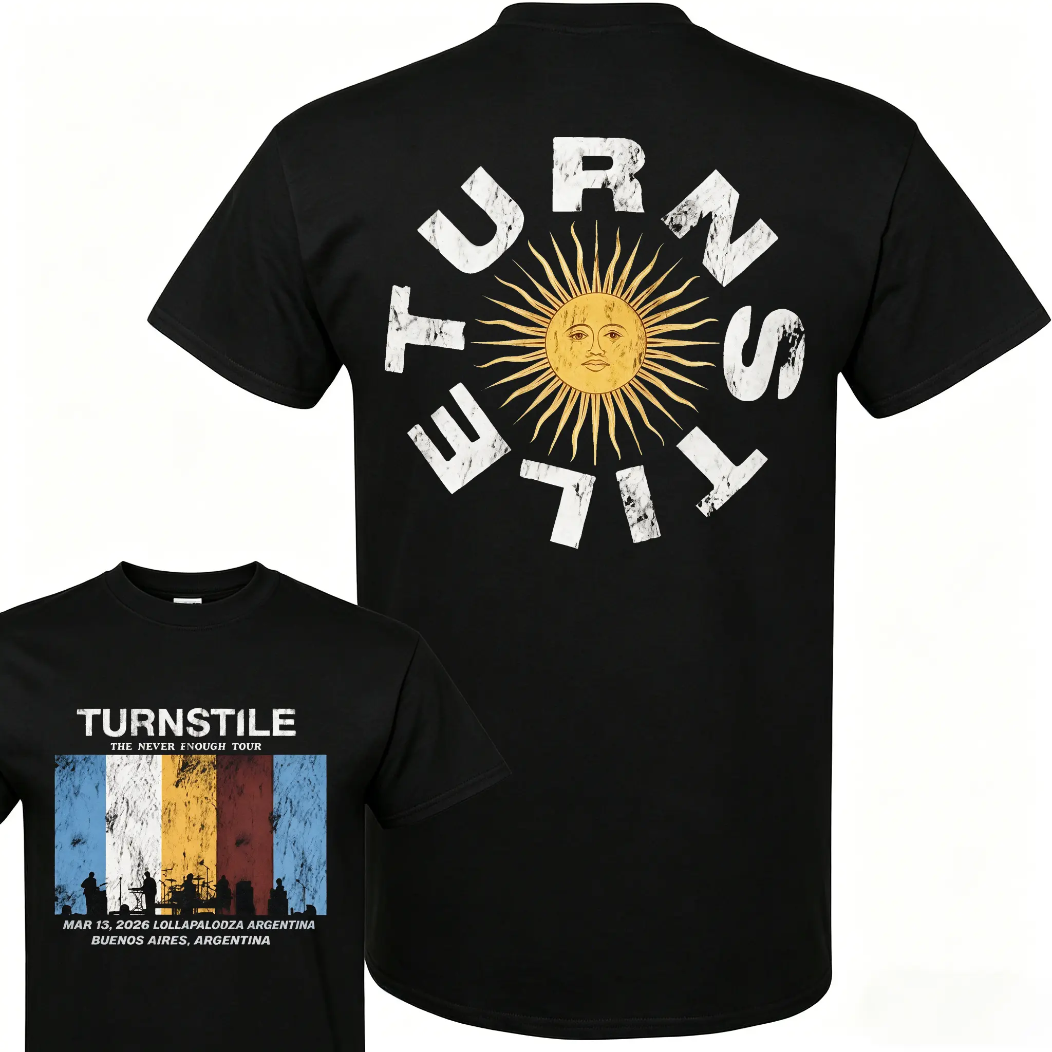 Turnstile Band Lollapalooza 2026 Cotton Graphic Sports Top, Unisex Vintage 90s Y2K Outfit, Men's Cotton Tee Gift for Music Enthusiasts