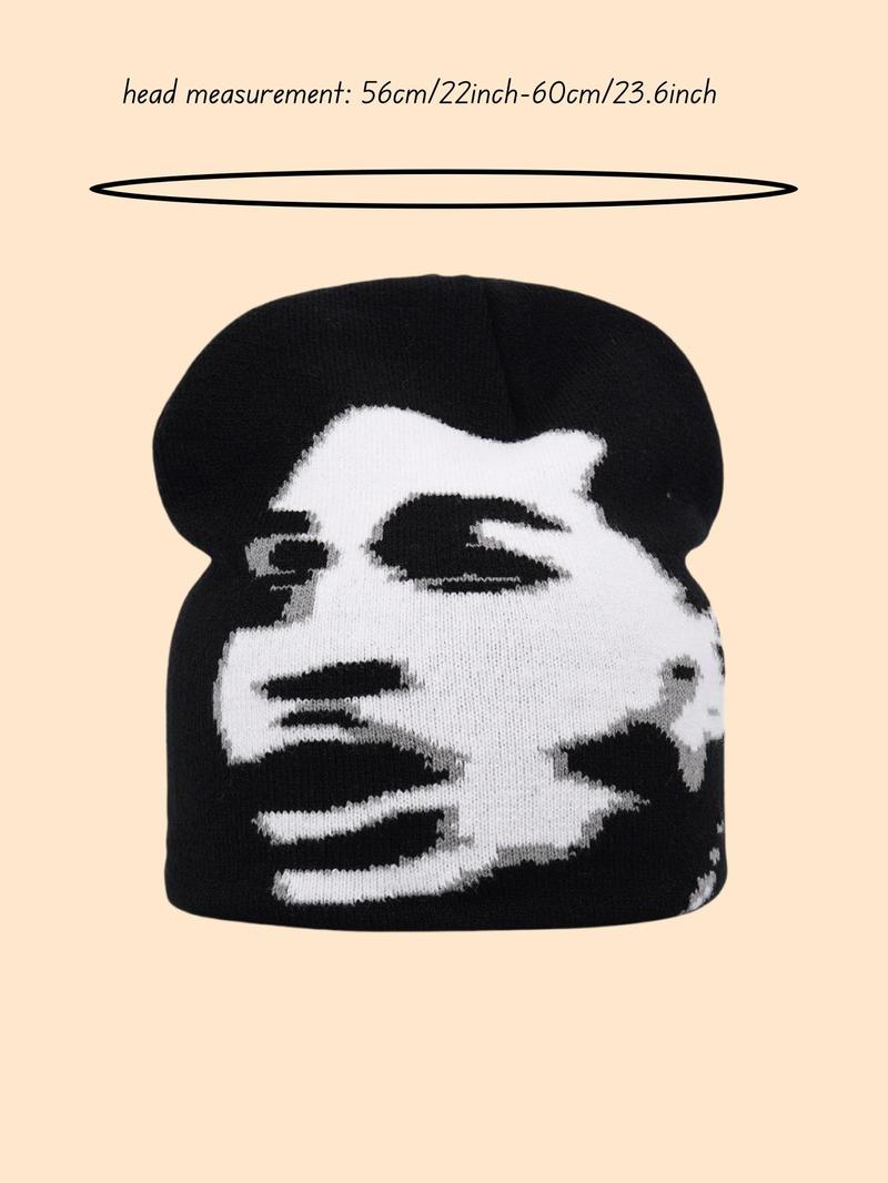 Unisex Colorblock Knitted Beanie Fitted Hat, Casual Outdoor Cycling Beanie Hat for Fall & Winter, Fashion Accessories for Men & Women