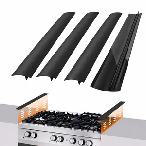 Silicone Stove Gap Covers 4 Pack, Heat Resistant Gap Filler Between Stove and Counter, Anti-Slip Kitchen Gap Seal, Stain Resistant Oven Side Cover