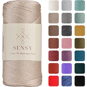 Premium 2mm 251 Yards 100% Polypropylene Polyester Macrame Cord Crochet Rope, Suitable for Crochet Bags, Perfect Knitting Gift for Knitters, Latte