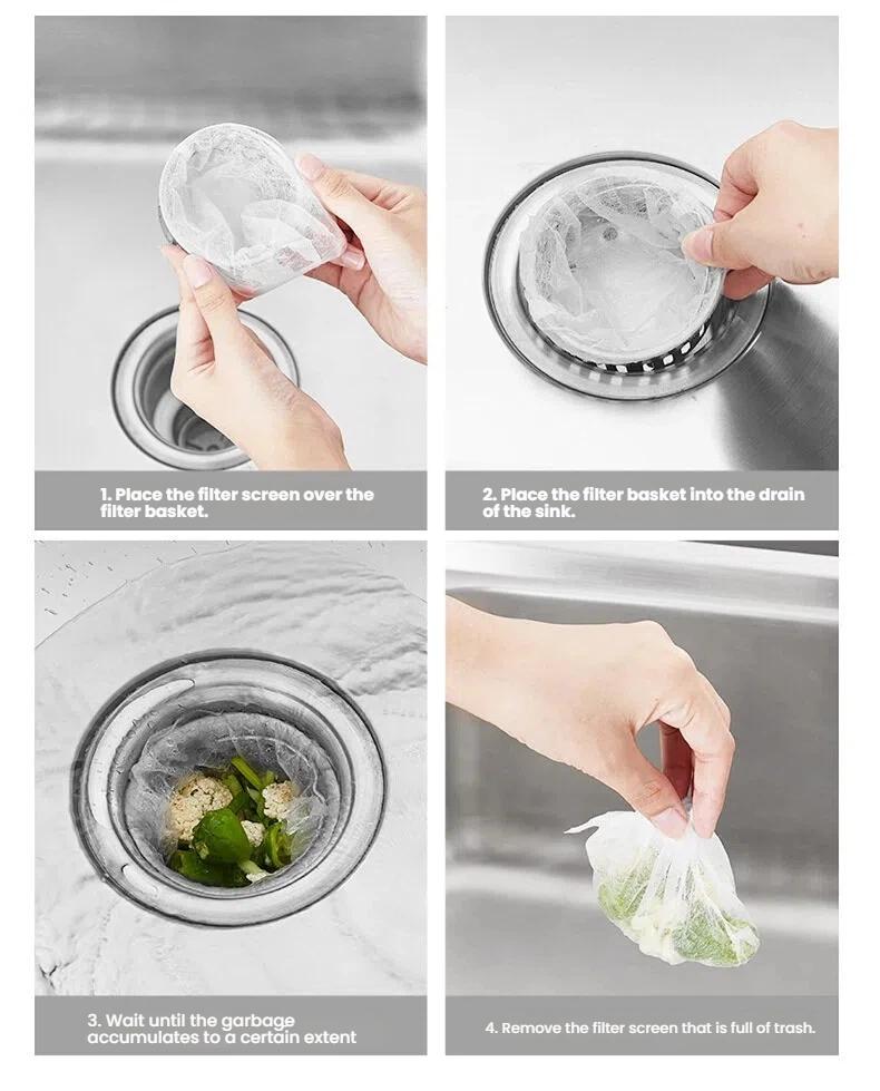 300 Counts Disposable Dishwashing Sink Drain fine mesh strainer Mesh Bag, has excellent stretchability for easy use Hands-Free Flat Floor Mop Bucket Set Suction Cup Sponge Holder for Kitchen Sink  semiannual  sale  2023  2025 install kit glove clip case w