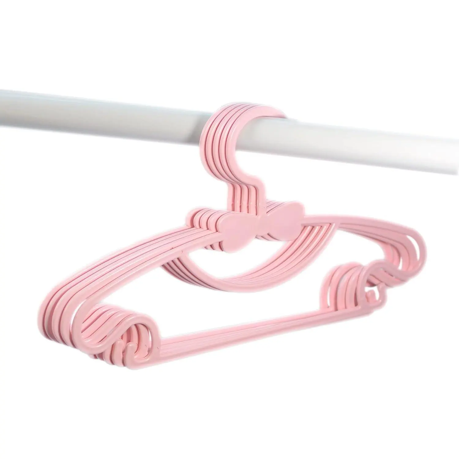 10pcs Kids Clothes Hangers - Baby & Toddler Plastic Hangers (Pink, 10pcs) New model