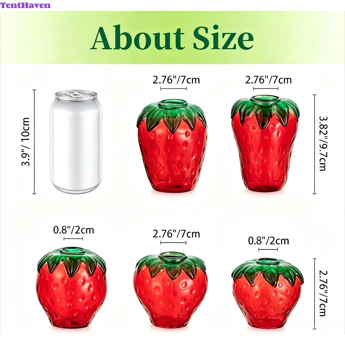 Nuptio Cute Glass Strawberry Vase Set, Unique Home Decor Accessory for Flower Display & Plant Propagation, Stylish Decoration for Home Kitchen, Ideal Housewarming Gift