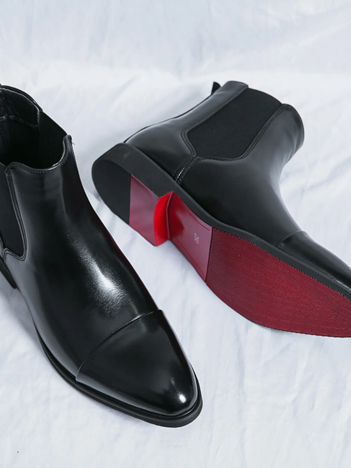 Men's Chelsea Boots Slip-On Sole Work Shoes, Business Style Ankle Boots, Vintage Motorcycle Boots, Breathable All-Season Footwear