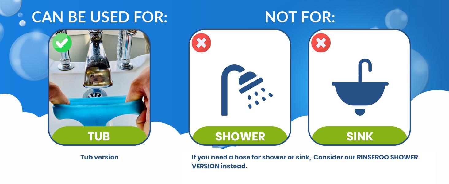 Slip-On Bathtub Faucet Sprayer Attachment. Ultra-Flex Dog Shower Adapter Portable With Pet Showerhead. Attach to Tub Spout 5 Foot Hose. No Install for Speedy Washing