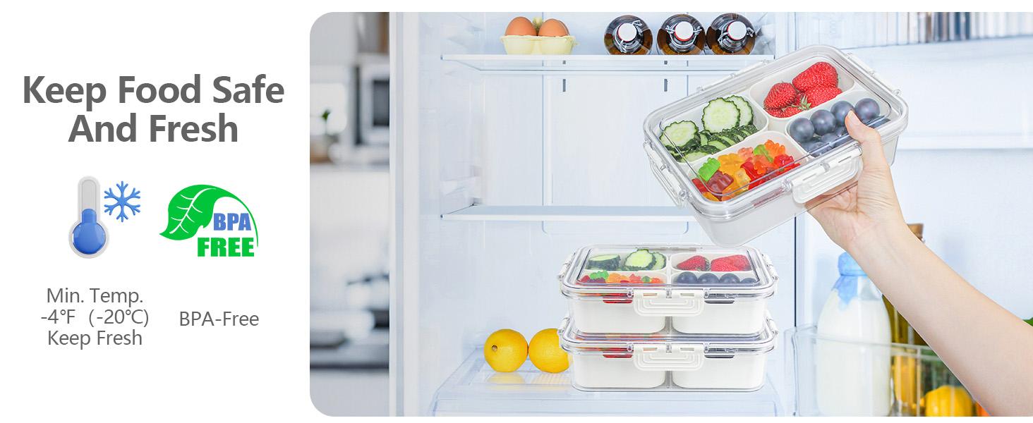 Small Snackle Box Container, Divided Serving Tray with Lid, 4 Compartment Snack Box Container for Candy, Fruits, Charcuterie, Travel & Parties, BPA-Free, 2 Pack Small Snackle Box Container, Divided Serving Tray with Lid, 4 Compartment Snack Box Container for Candy, Fruits, Charcuterie, Travel & Parties, BPA-Free, 2 Pack