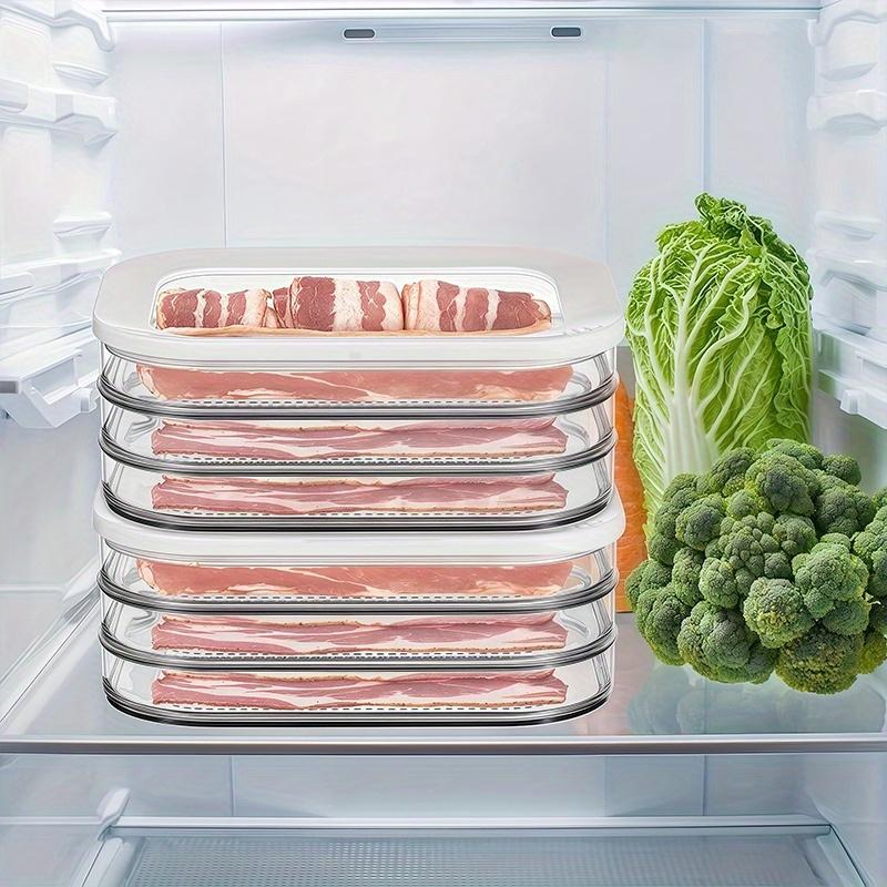 Stackable Food Storage Containers, Refrigerator Organizer, Fridge Storage Container, Meat Preservation Box, Leak-Proof Sealed Design, Reusable, Space-Saving