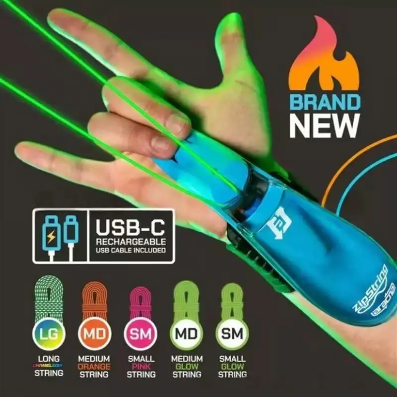 Auto Retract Spider Silk Wrist Launcher, Luminous String Shooter, USB Charging, Cosplay Toy, Fun and Interactive Prank Gag Gift Idea
