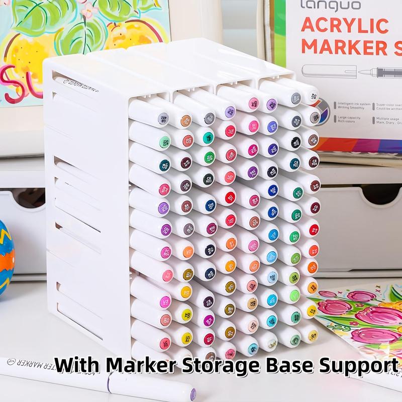 Acrylic Paint Marker Set, 240/192/96/60/48/36/24 Colors Acrylic Paint Marker Set with Storage Base, Art Supplies for Glass Stone Wood Plastic Paper, Acrylic Drawing Markers