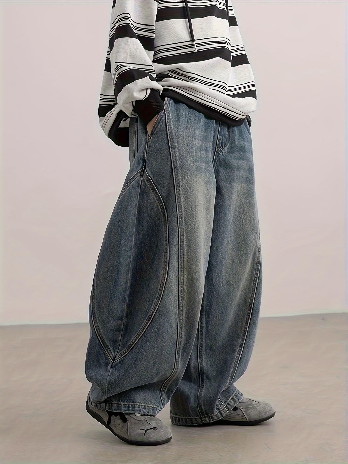 (New)Back-to-School Season Valentine's Day 2025 Four-Season Style Boys' Fashion  Wide-Leg Jeans Pants