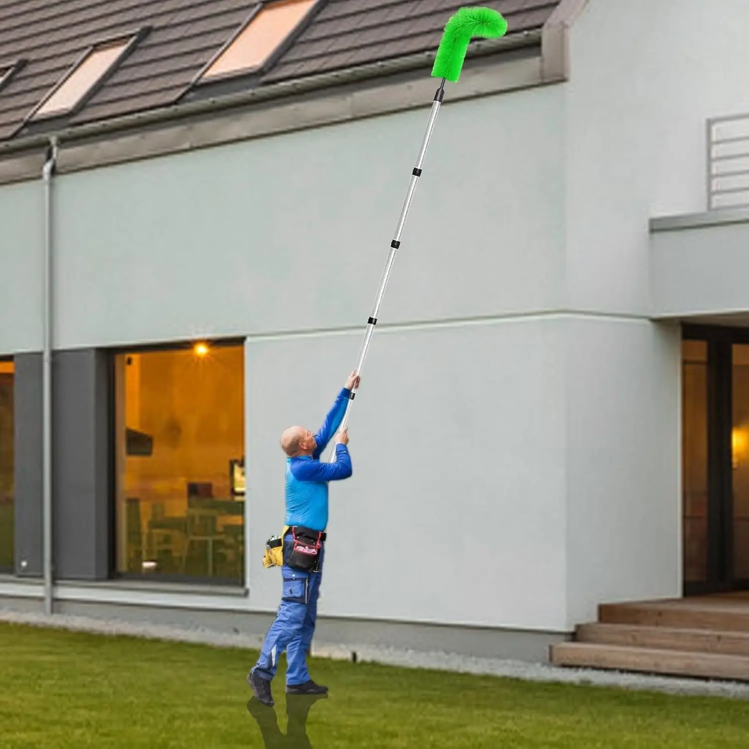 Stainless Steel Extendable Rod, Professional Cleaning Tool, Deep Clean Hard-To-Reach Areas, Ideal for Pipes, Toilets, Gutter Brush
