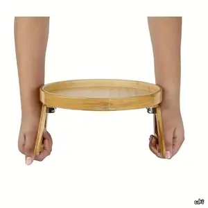 Clip-On Sofa Armrest Tray Table with Stable Clamping Structure - Sturdy Side Holder for Drinks, Phones, Remotes, Snack Dishes, Spacious Surface, Convenient Temporary Counter for Indoor Leisure Household Use