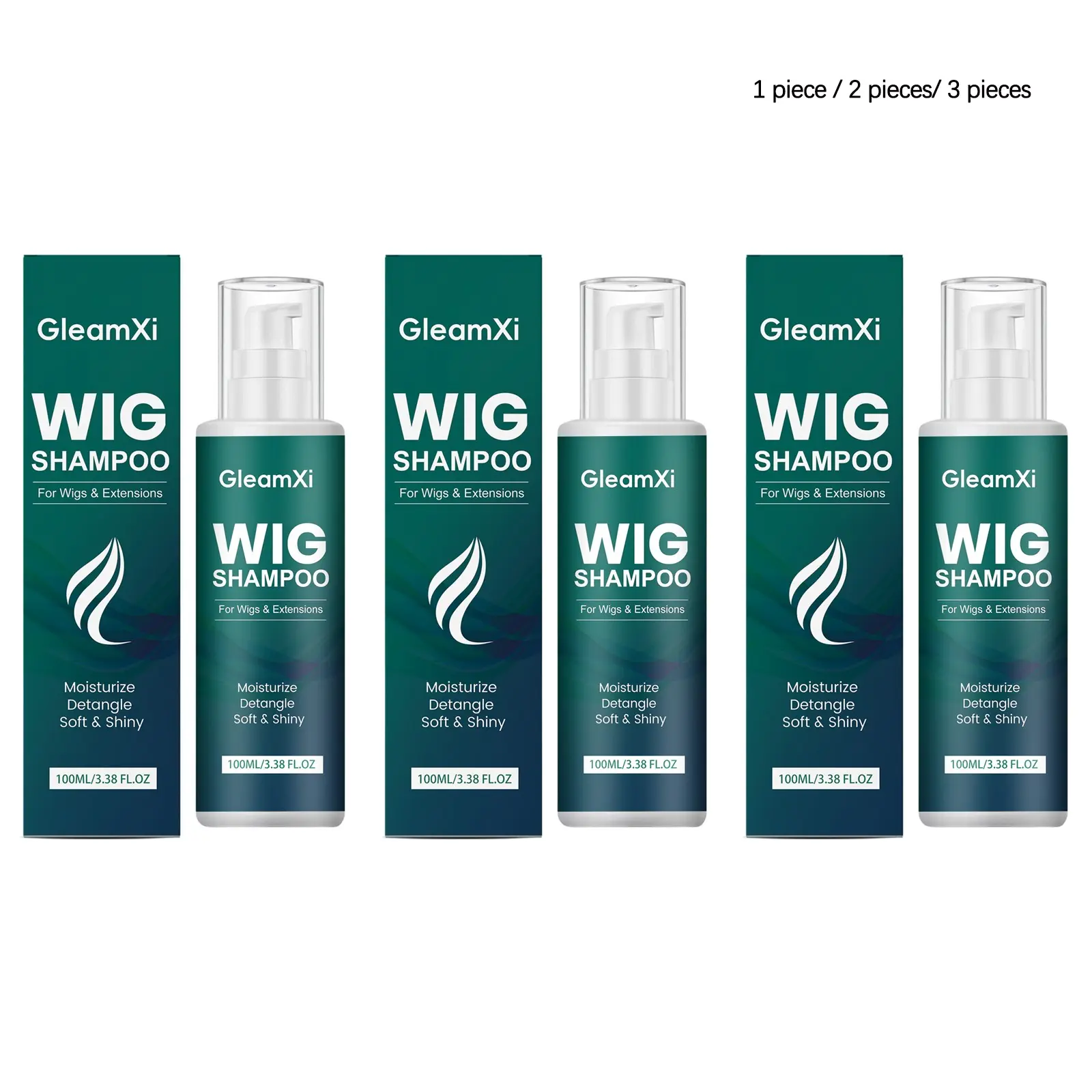 Wig Shampoo (100ML/100ML*2/100ML*3), Gentle Hair Care, Moisturizing and Smooth, Lightweight and Voluminous, Glossy Hair, Natural Soft Wig, Haircare