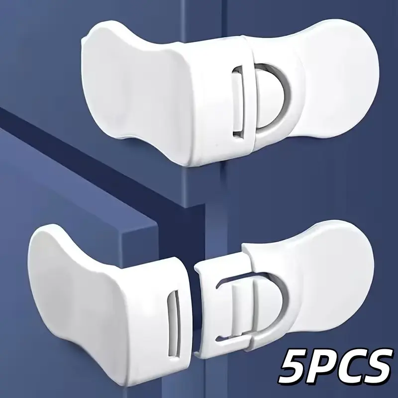 5-Pack Safety Drawer Locks, Portable Cabinet Drawer Storage, Child-Proof Refrigerator Lock, Anti-Jamming, Secure Supplement